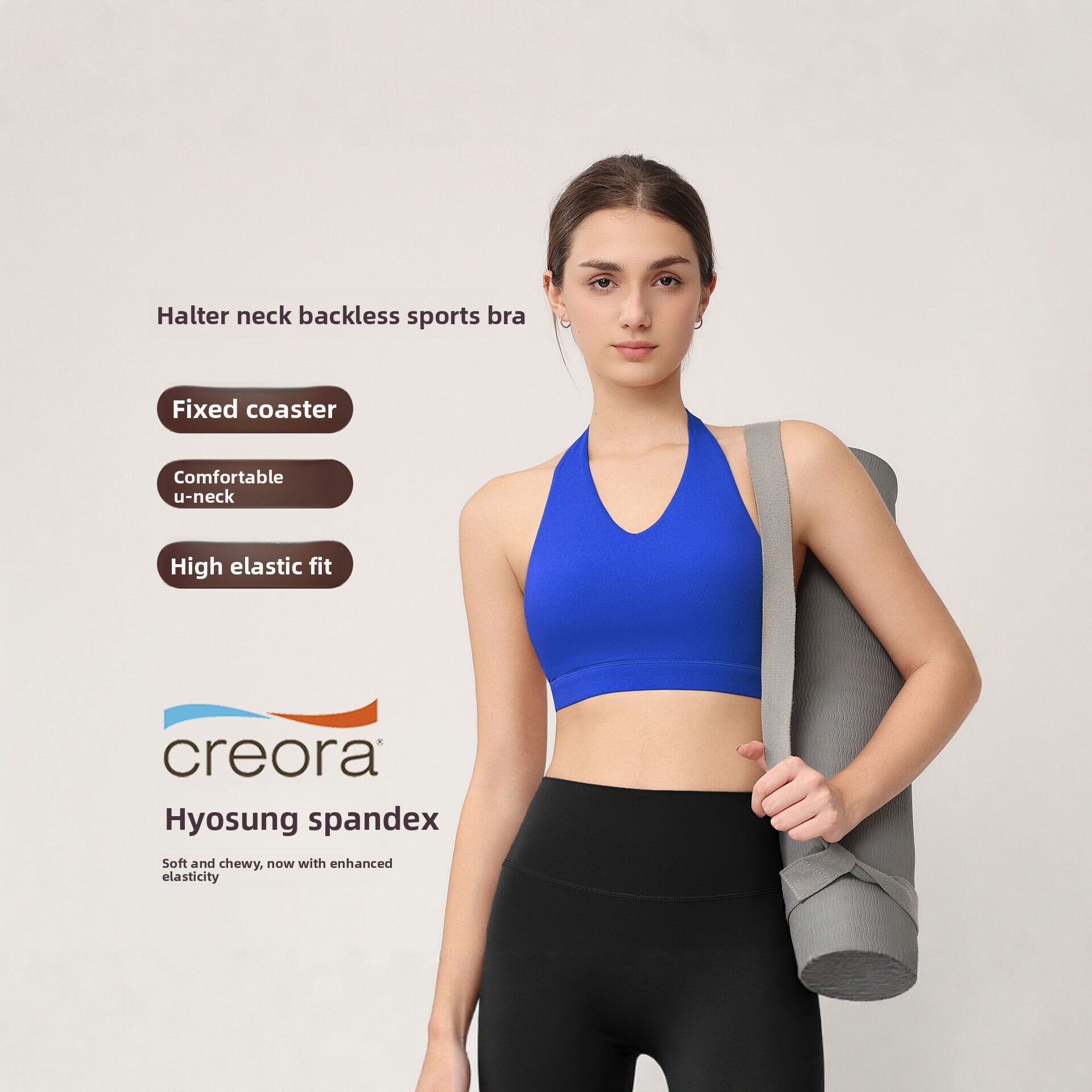 Push Up Bra Padded - Sujetador deportivo halter para mujer con